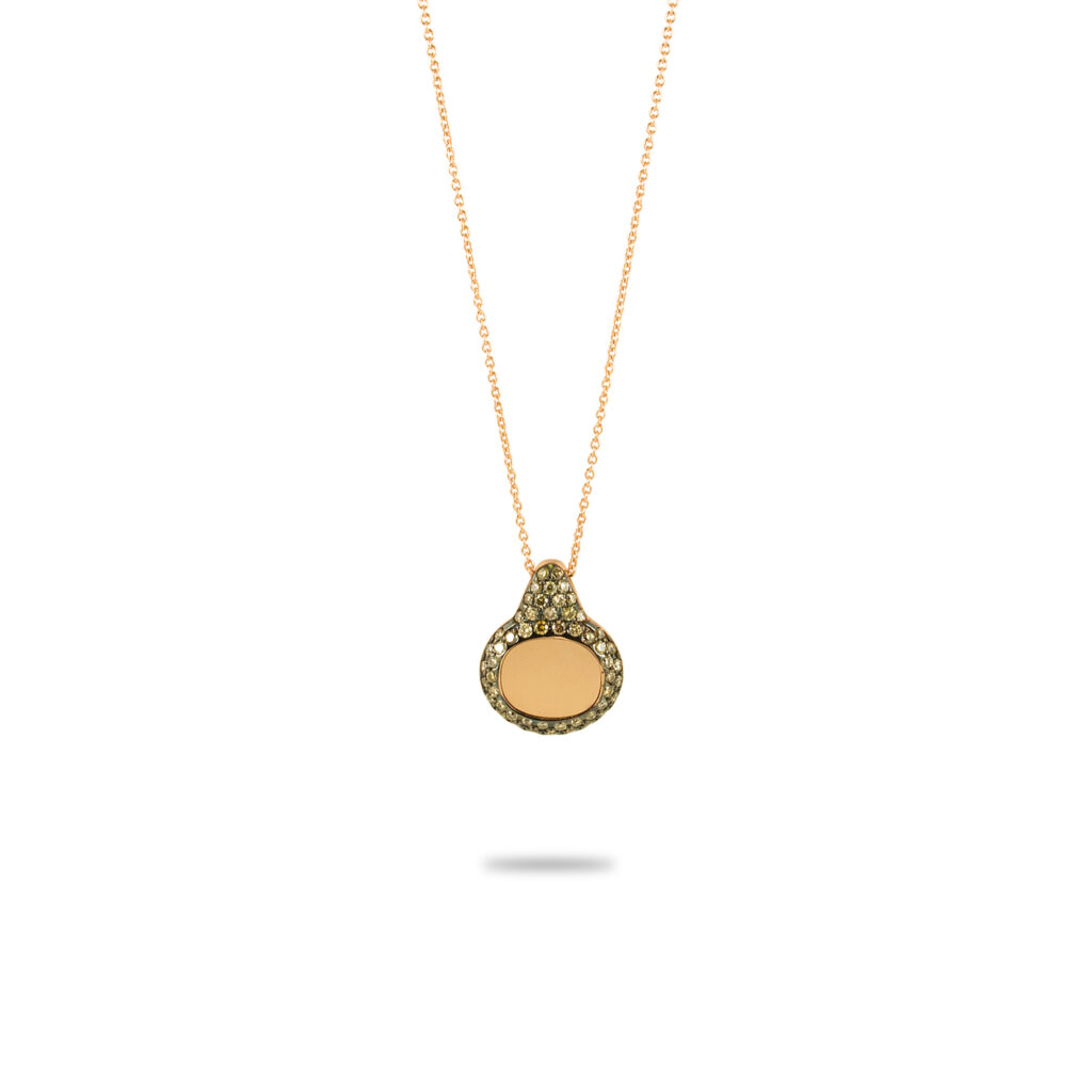 Mirror-faced pavé Diamond Necklace.